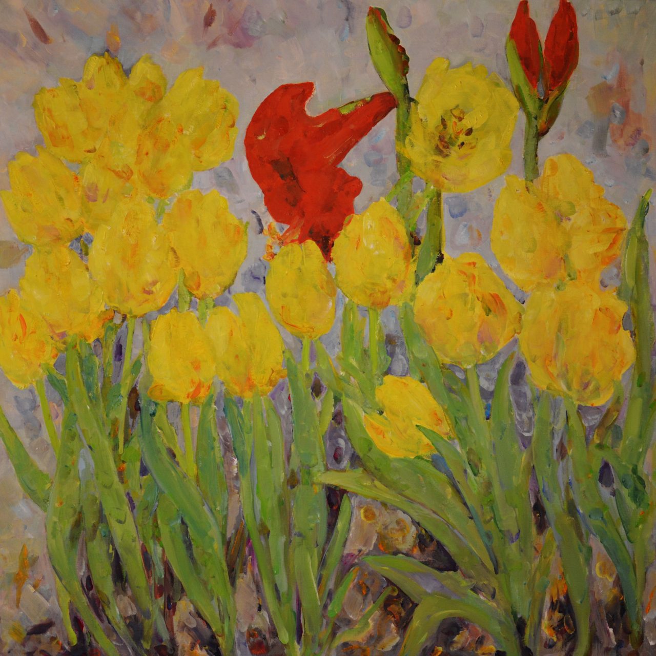 Gelbe Tulpen und Amaryllis Ölgemälde