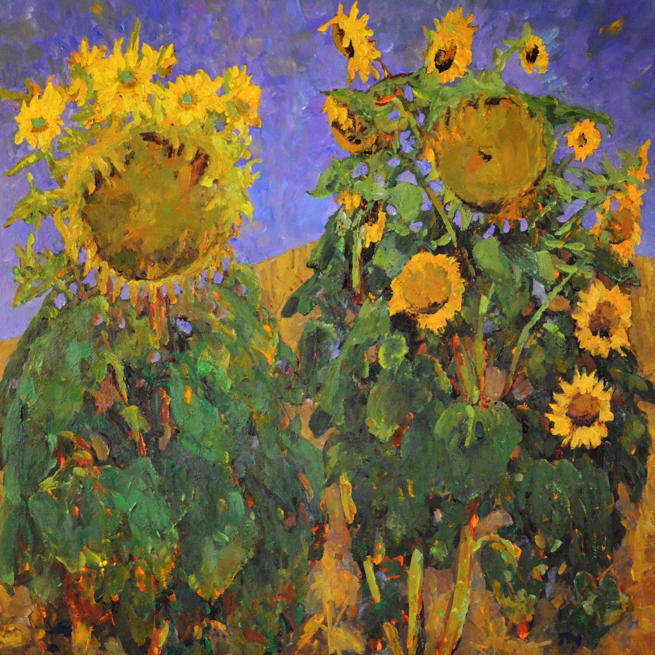 Sonnenblumen in Pfahldorf Ölgemälde